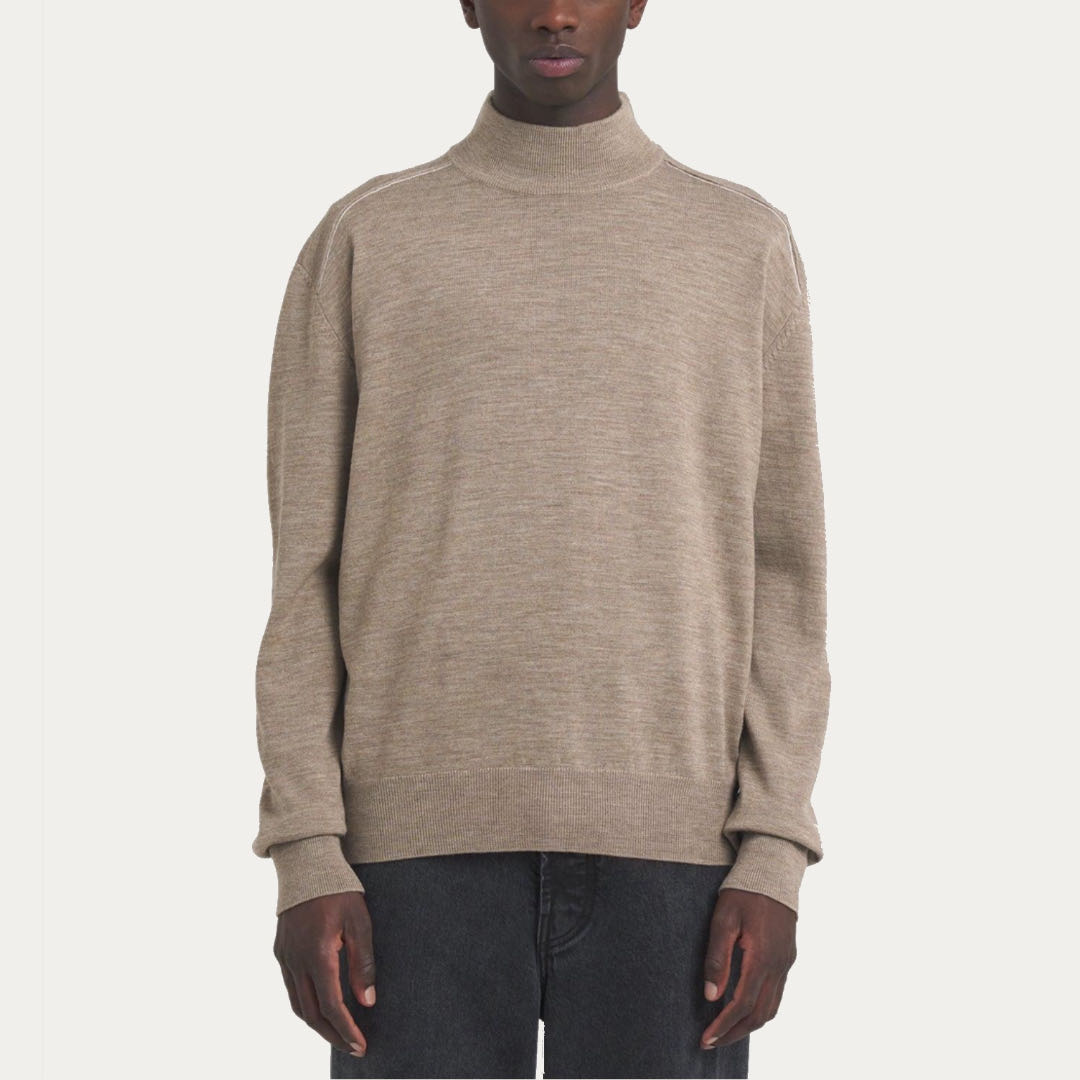 Top Hot Casual Plain Knitted Crew-neck in Melange for Men’s pure Cashmere Sweater