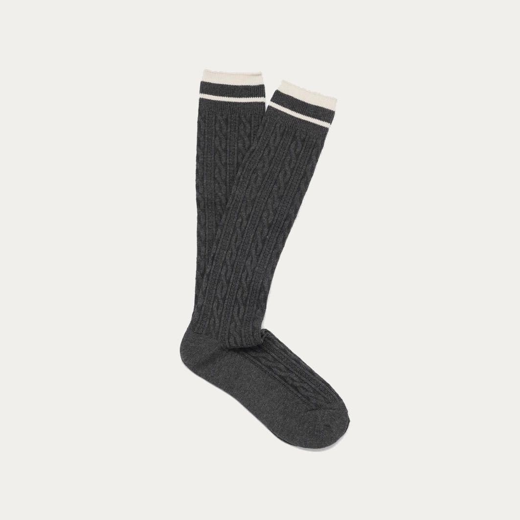 Ladies’ Cashmere Cable& Jersey Knitting Mid-calf Socks for Women’s Thermal Socks