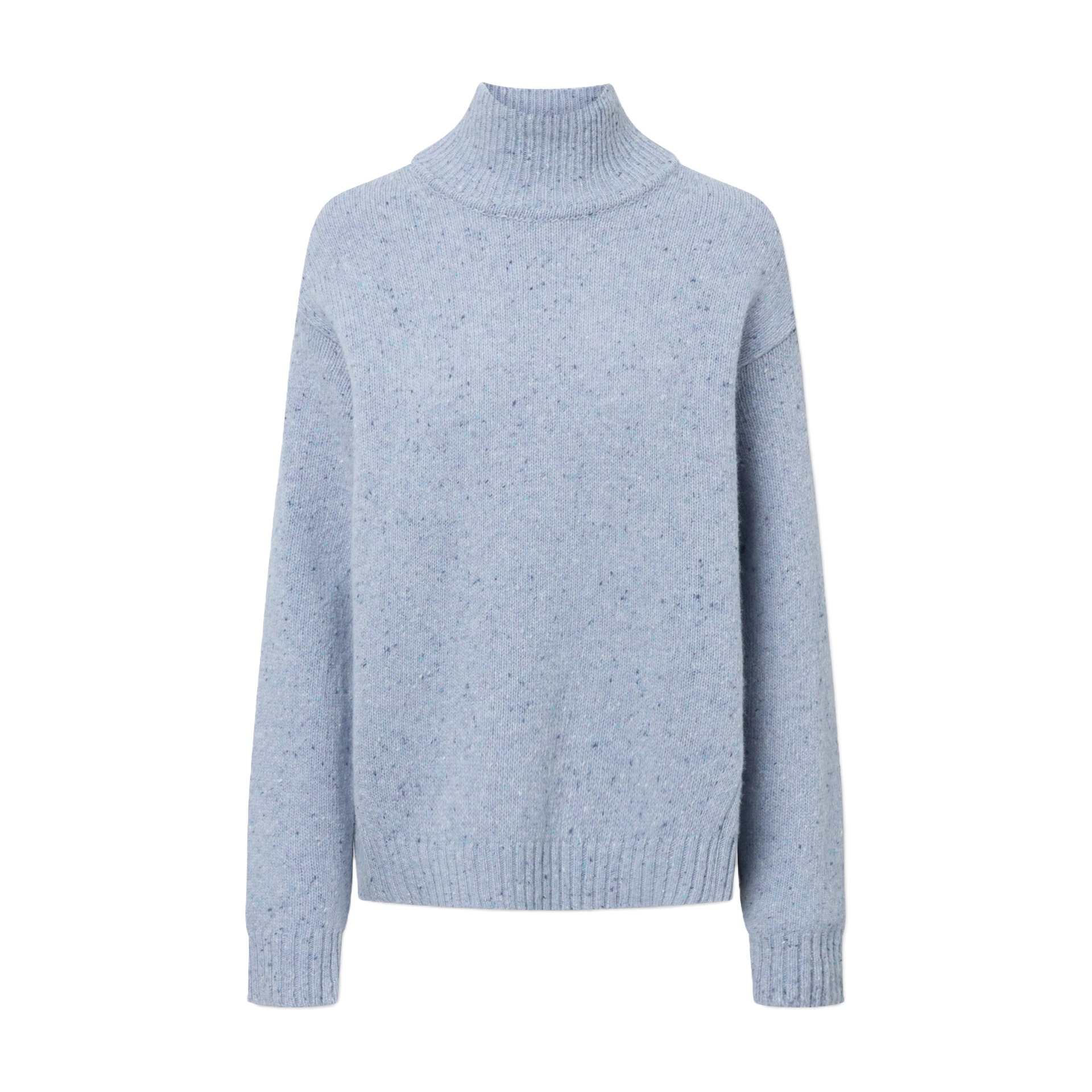 High Quality Women’s Wool Blended Jersey Stitching High Neck Jumper Top Sweater