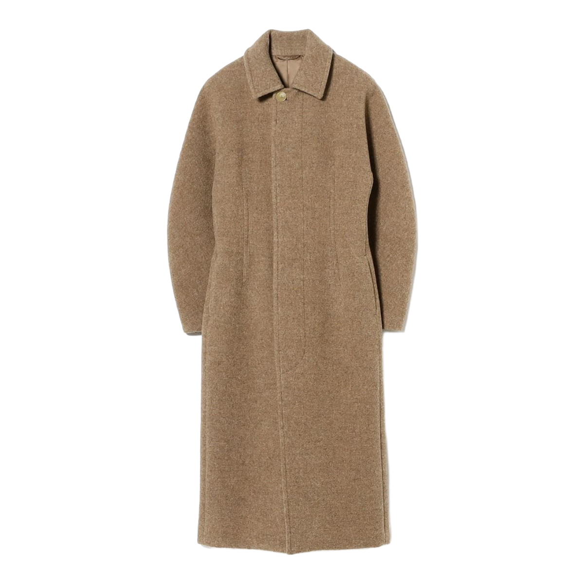 Custom Elegance Camel Tailored Fit Woman Coat in Wool Cashmere Blend